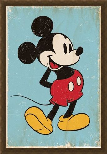 Framed Framed Retro Mickey Mouse - Walt Disney