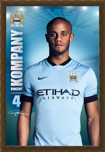 Framed Framed Vincent Kompany - Manchester City Football Club