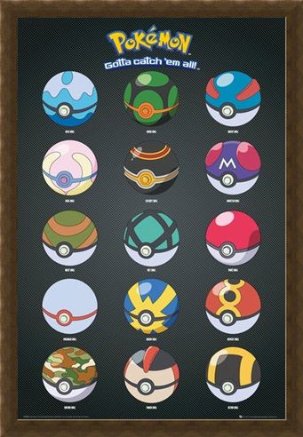 Framed Framed Pokeballs - Pokemon