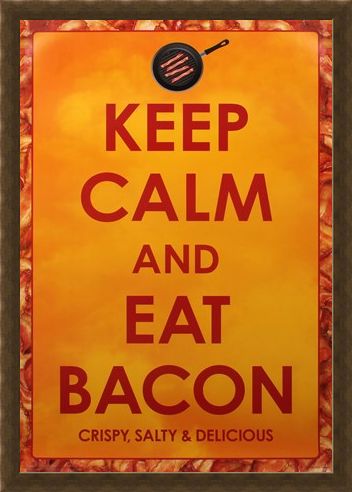 Framed Framed Crispy Salty & Delicious - Keep Calm and Eat Bacon