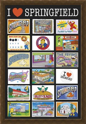 Framed Framed I Love Springfield - TV's Favourite Fictional Town