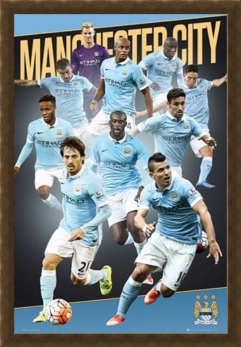 Framed Framed Team Players 2015/16 - Manchester City Football Club