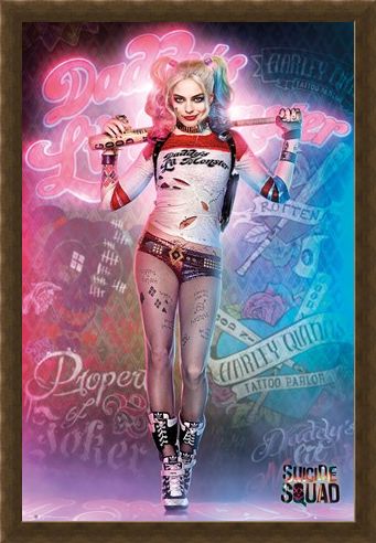 Framed Framed Harley Quinn In Neon - Suicide Squad