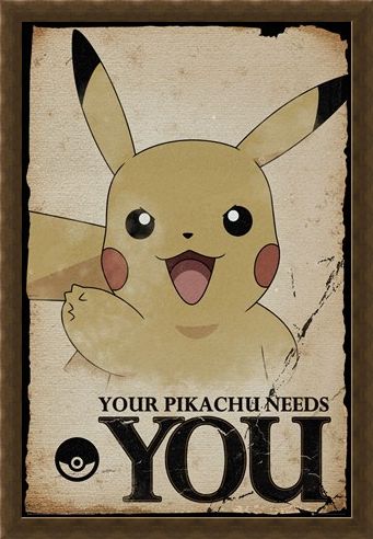 Framed Framed Pikachu Needs You - Pokemon
