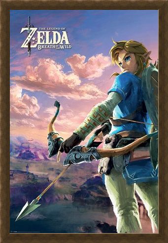Framed Framed Breath of the Wild Hyrule Scene Landscape - The Legend of Zelda