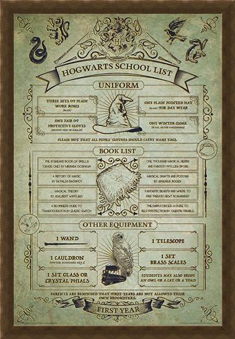 Framed Framed Hogwarts First Year Essentials - Harry Potter