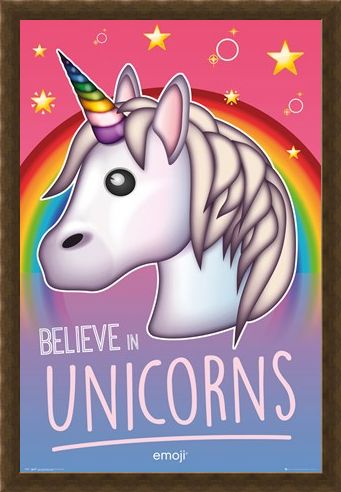 Framed Framed Believe In Unicorns - Emoji