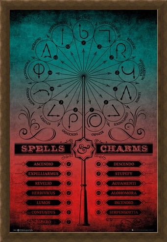 Framed Framed Spells And Charms - Harry Potter