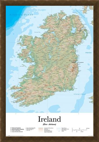 Framed Framed Emerald Isle - Map Of Ireland