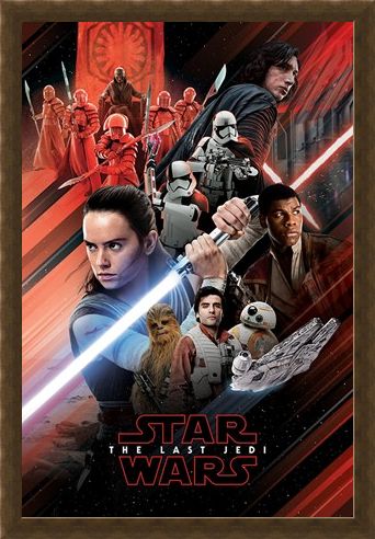 Framed Framed The Last Jedi Red Montage - Star Wars