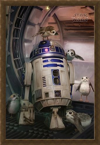 Framed Framed R2-D2 & Porgs - Star Wars The Last Jedi