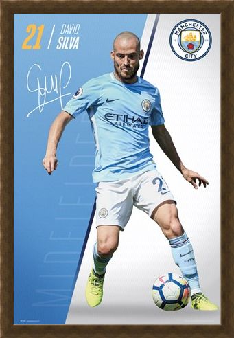 Framed Framed Silva 17-18 - Manchester City