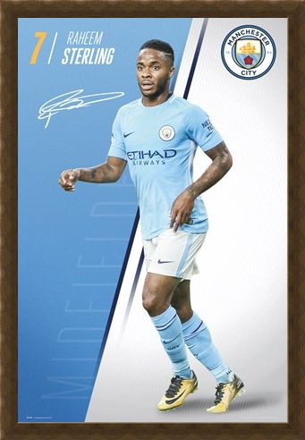 Framed Framed Sterling 17-18 - Manchester City