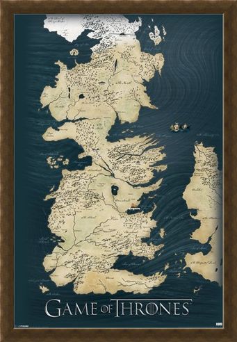 Framed Framed The Seven Kingdoms of Westeros Map - Game of Thrones