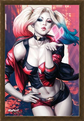 Framed Framed Harley Quinn Kiss - Batman
