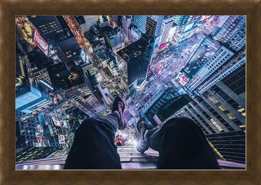 Framed Framed The City That Never Sleeps - On The Edge Of Times Square