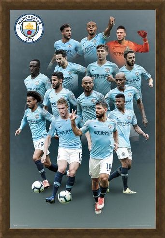 Framed Framed Manchester City Players 18-19 - The Citizens