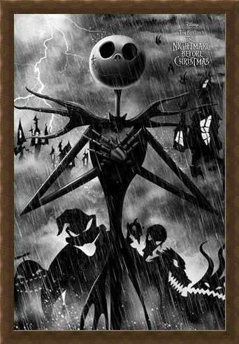 Framed Framed Stormy Night - Nightmare Before Christmas