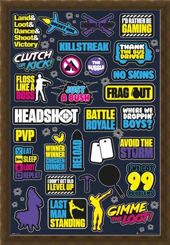 Framed Framed Eat, Sleep, Loot, Repeat - Battle Royale Infographic