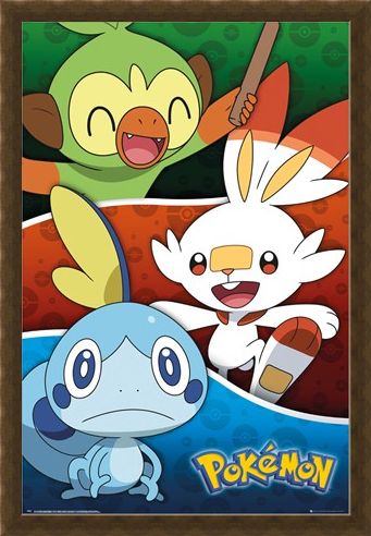 Framed Framed Galar Starters - Pokemon