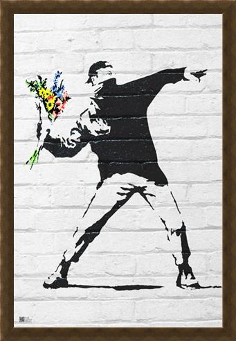 Framed Framed Flower Bomber - Banksy