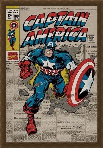 Framed Framed A True Marvel Hero - Captain America