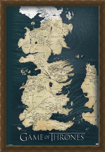 Framed Framed The Seven Kingdoms of Westeros Map - Game of Thrones