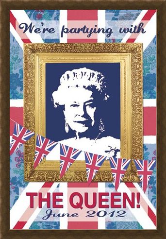 Framed Framed We're Partying with The Queen - Martin Wiscombe