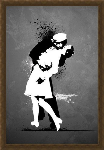 Framed Framed War's End Kiss - Love in Black and White