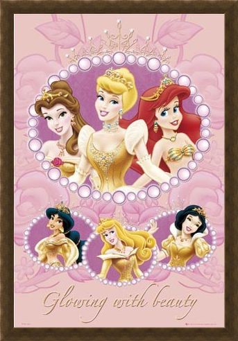 Framed Framed Glowing with Beauty - Walt Disney Princesses
