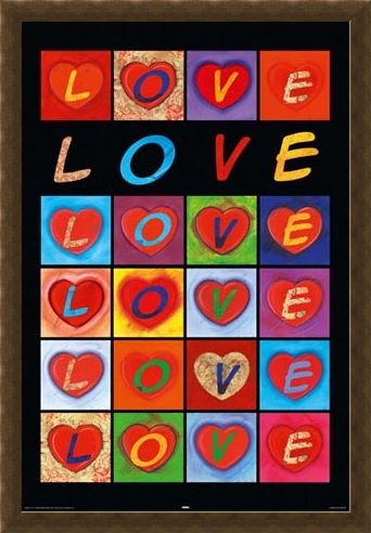 Framed Framed Love Hearts - Love Collage