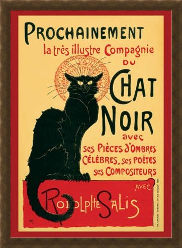 Framed Framed Tournee du Chat Noir (Turn of the Black Cat) - Theophile Alexandre Steinlen