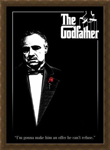 Framed Framed Don Vito Corleone with a Red Rose - The Godfather