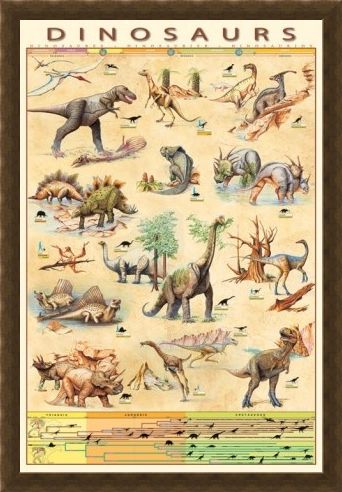 Framed Framed Dinosaurs Species - Jurassic Age Timeline