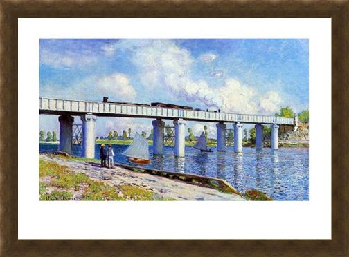Framed Framed The Railway Bridge to Argenteuil - Claude Monet
