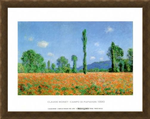 Framed Framed Poppy Field - Claude Monet