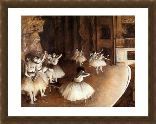 Framed Framed The Rehearsal on Stage - Edgar Degas