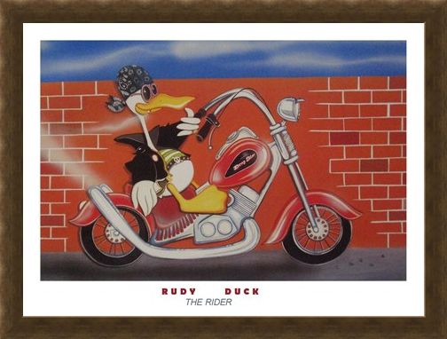 Framed Framed The Rider - Rudy Duck by G Servello