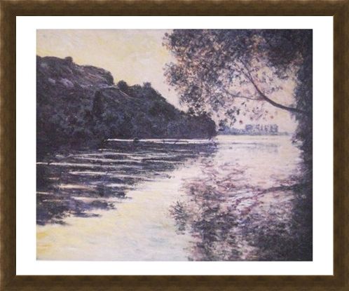 Framed Framed Effect of the Sun on The Seine - Claude Monet