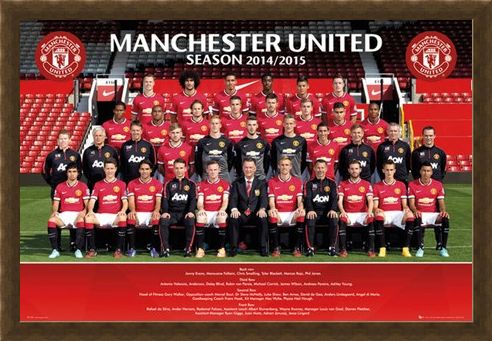 Framed Framed Team Photo - Manchester United 2014/15