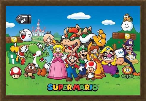 Framed Framed Super Mario Collage - Mushroom Kingdom