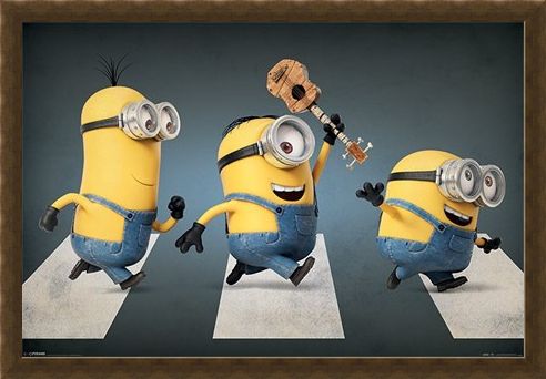 Framed Framed Minions Abbey Road - Stuart, Kevin and Bob