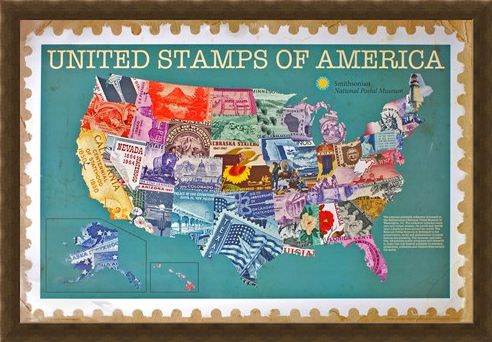 Framed Framed United Stamps Of America - The Smithsonian Institute