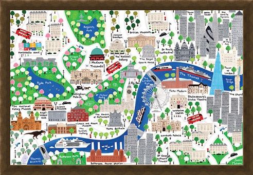 Framed Framed An Alternative Map Of London - Jamie Malone