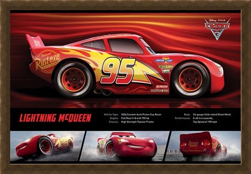 Framed Framed Lightning McQueen Stats - Cars 3