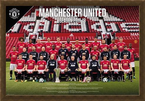 Framed Framed Team Photo 17-18 - Manchester United