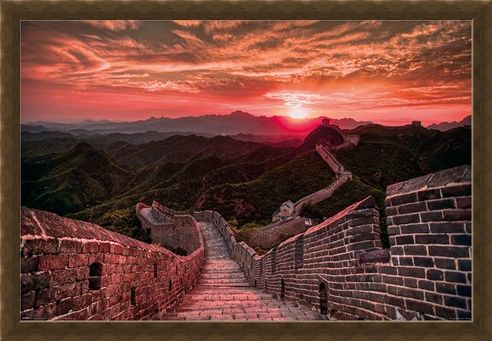 Framed Framed The Great Wall Of China Sunset - Travel