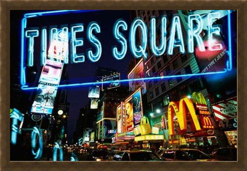 Framed Framed Neon Times Square - New York Night
