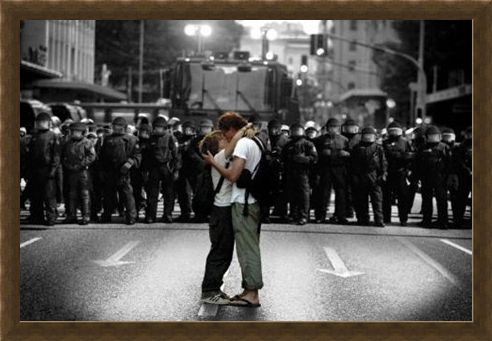 Framed Framed An Act of Defiance - Protest Kiss