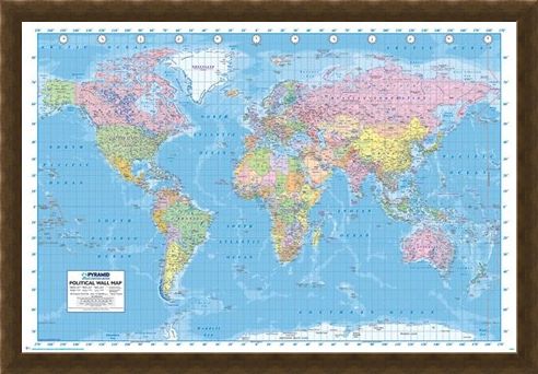 Framed Framed Political World Map - Map of the World